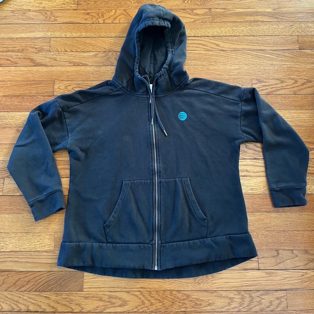AT&T Women’s XL Hoodie Full Zip Black “Stay Connected” District Brand